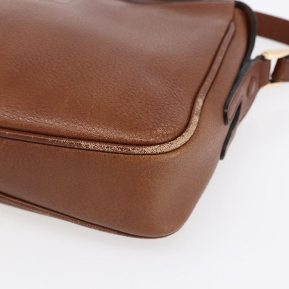 Authentic Burberrys Shoulder Bag Leather Brown Gold - Picture 16 of 16